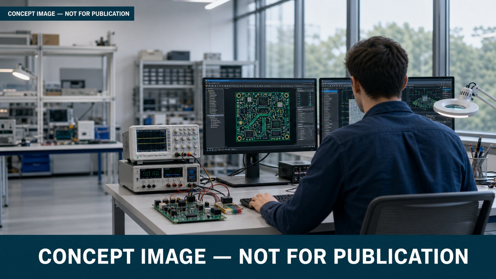 Concept image of an electronics engineering laboratory.